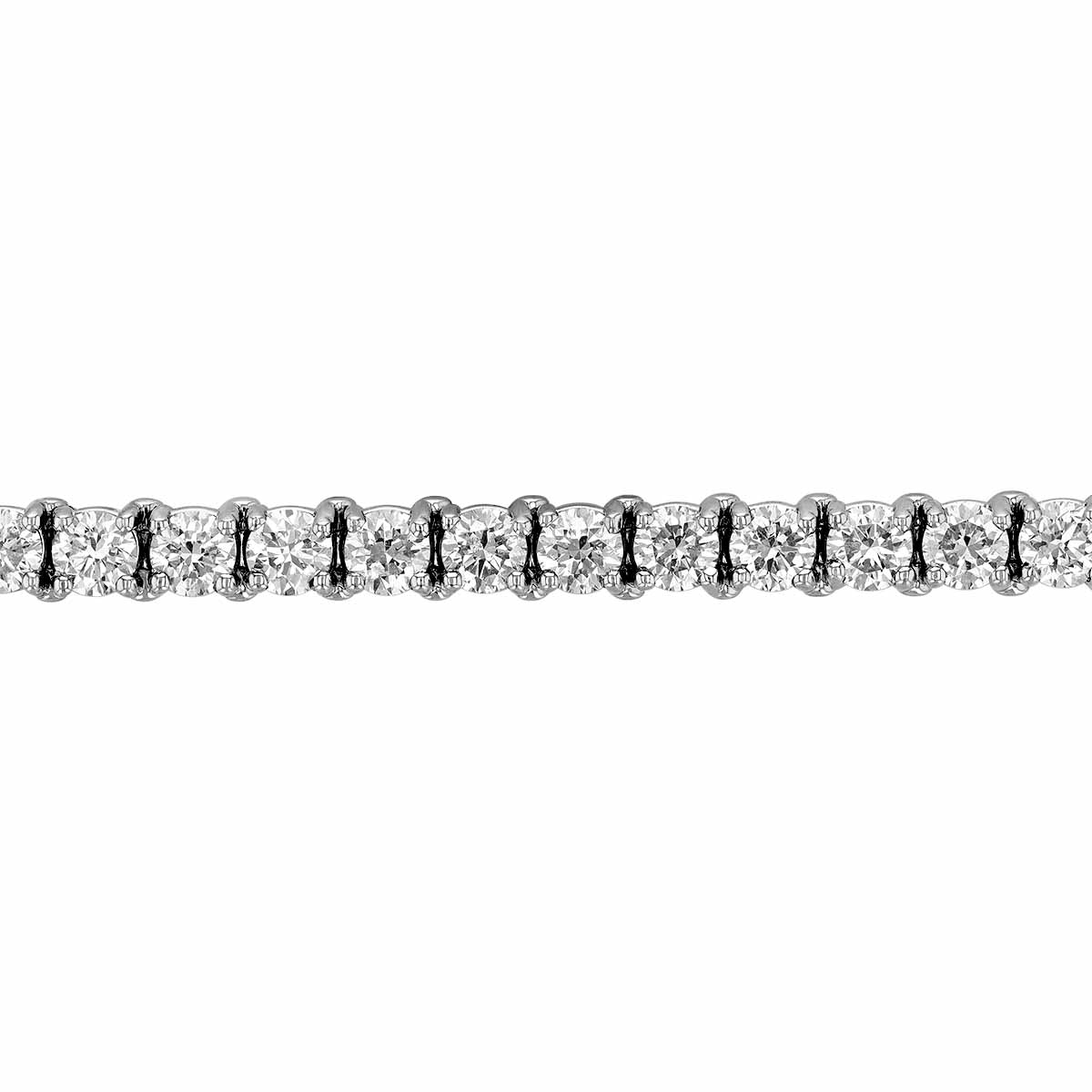 Diamond 4 Prong Low Set Tennis Bracelet in White Gold, 8.00 aptw